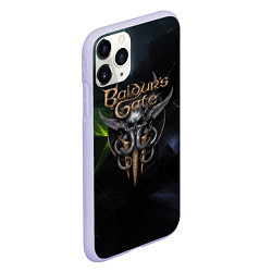 Чехол iPhone 11 Pro матовый Baldurs Gate 3 logo dark green, цвет: 3D-светло-сиреневый — фото 2