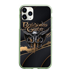 Чехол iPhone 11 Pro матовый Baldurs Gate 3 logo dark logo, цвет: 3D-салатовый