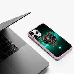 Чехол iPhone 11 Pro матовый Baldurs Gate 3 logo green, цвет: 3D-розовый — фото 2