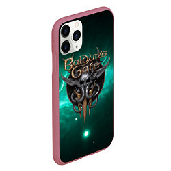 Чехол iPhone 11 Pro матовый Baldurs Gate 3 logo green, цвет: 3D-малиновый — фото 2