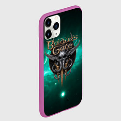 Чехол iPhone 11 Pro матовый Baldurs Gate 3 logo green, цвет: 3D-фиолетовый — фото 2