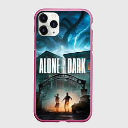 Чехол iPhone 11 Pro матовый Особняк Alone in the dark, цвет: 3D-малиновый