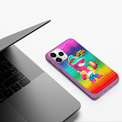 Чехол iPhone 11 Pro матовый Doug Brawl stars, цвет: 3D-фиолетовый — фото 2