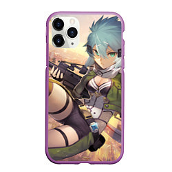 Чехол iPhone 11 Pro матовый Sword Art Online Сино Асада, цвет: 3D-фиолетовый