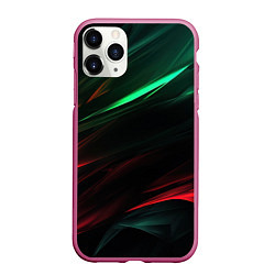 Чехол iPhone 11 Pro матовый Dark red and green, цвет: 3D-малиновый