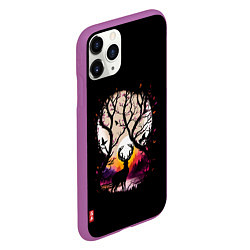 Чехол iPhone 11 Pro матовый Лесной король ночью, цвет: 3D-фиолетовый — фото 2