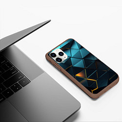 Чехол iPhone 11 Pro матовый Объемные частицы с подсветкой, цвет: 3D-коричневый — фото 2