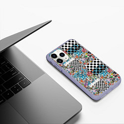 Чехол iPhone 11 Pro матовый Graffiti Mix, цвет: 3D-светло-сиреневый — фото 2