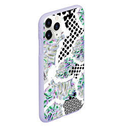 Чехол iPhone 11 Pro матовый Контрастная абстракция, цвет: 3D-светло-сиреневый — фото 2