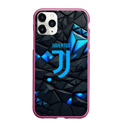 Чехол iPhone 11 Pro матовый Blue logo Juventus, цвет: 3D-малиновый