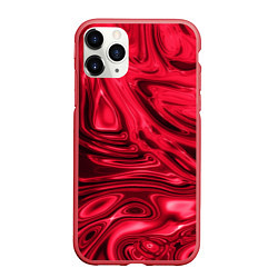 Чехол iPhone 11 Pro матовый Абстракция плазма красный