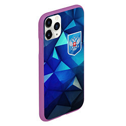 Чехол iPhone 11 Pro матовый Russia blue abstract, цвет: 3D-фиолетовый — фото 2