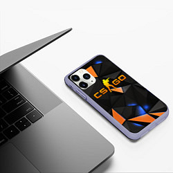 Чехол iPhone 11 Pro матовый CSGO orange style, цвет: 3D-светло-сиреневый — фото 2