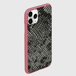 Чехол iPhone 11 Pro матовый Кожа змеи - текстура, цвет: 3D-малиновый — фото 2