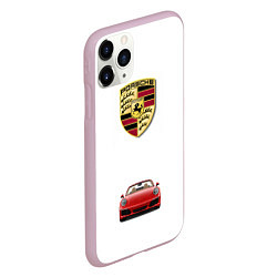 Чехол iPhone 11 Pro матовый Porsche car, цвет: 3D-розовый — фото 2