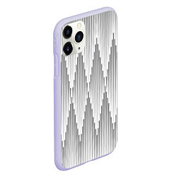 Чехол iPhone 11 Pro матовый Серые длинные ромбы, цвет: 3D-светло-сиреневый — фото 2