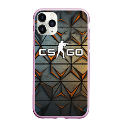 Чехол iPhone 11 Pro матовый CSGO объемные плиты, цвет: 3D-розовый