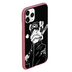 Чехол iPhone 11 Pro матовый Трафальгар и Чоппер - Ван пис, цвет: 3D-малиновый — фото 2
