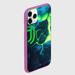 Чехол iPhone 11 Pro матовый Juventus green neon, цвет: 3D-фиолетовый — фото 2
