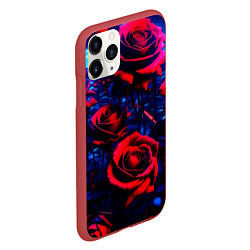 Чехол iPhone 11 Pro матовый Красные розы cuberpank, цвет: 3D-красный — фото 2