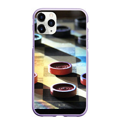 Чехол iPhone 11 Pro матовый Игра шашки, цвет: 3D-светло-сиреневый