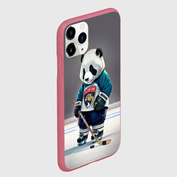 Чехол iPhone 11 Pro матовый Panda striker of the Florida Panthers, цвет: 3D-малиновый — фото 2
