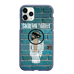 Чехол iPhone 11 Pro матовый Skibidi toilet Graffiti, цвет: 3D-серый