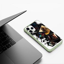 Чехол iPhone 11 Pro матовый Вождь Апачи, цвет: 3D-салатовый — фото 2