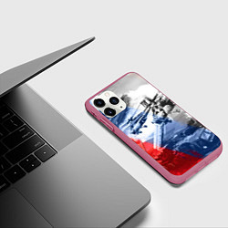 Чехол iPhone 11 Pro матовый Армия РФ, цвет: 3D-малиновый — фото 2