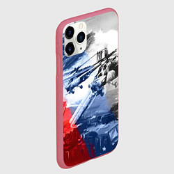 Чехол iPhone 11 Pro матовый Армия РФ, цвет: 3D-малиновый — фото 2