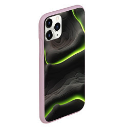 Чехол iPhone 11 Pro матовый Green black texture, цвет: 3D-розовый — фото 2