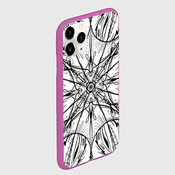 Чехол iPhone 11 Pro матовый Абстрактный контрастный паттерн, цвет: 3D-фиолетовый — фото 2
