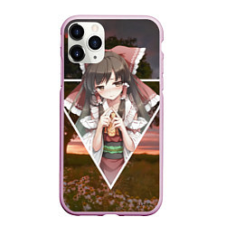 Чехол iPhone 11 Pro матовый Touhou Project Reimu, цвет: 3D-розовый