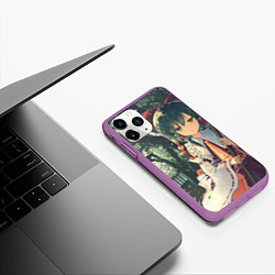 Чехол iPhone 11 Pro матовый Touhou Project Reimu Hakurei, цвет: 3D-фиолетовый — фото 2