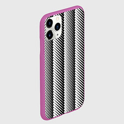 Чехол iPhone 11 Pro матовый Геометрический узор в елочку, цвет: 3D-фиолетовый — фото 2