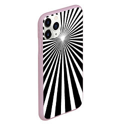 Чехол iPhone 11 Pro матовый Черно-белая полосатая иллюзия, цвет: 3D-розовый — фото 2