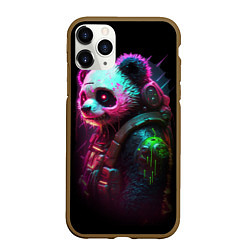 Чехол iPhone 11 Pro матовый Cyberpunk panda, цвет: 3D-коричневый