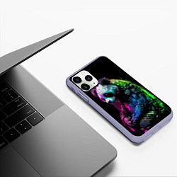 Чехол iPhone 11 Pro матовый Панда в краске, цвет: 3D-светло-сиреневый — фото 2