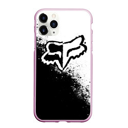 Чехол iPhone 11 Pro матовый Fox motocross - черно-белые пятна, цвет: 3D-розовый