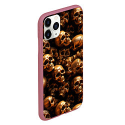 Чехол iPhone 11 Pro матовый Медные черепа, цвет: 3D-малиновый — фото 2