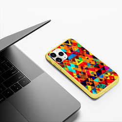 Чехол iPhone 11 Pro матовый Абстрактный разноцветный, цвет: 3D-желтый — фото 2