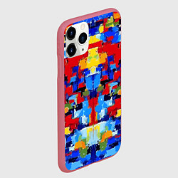 Чехол iPhone 11 Pro матовый Colorful abstraction - vogue - paint, цвет: 3D-малиновый — фото 2