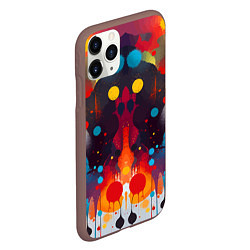 Чехол iPhone 11 Pro матовый Mirrow colorful blots - abstraction - vogue, цвет: 3D-коричневый — фото 2