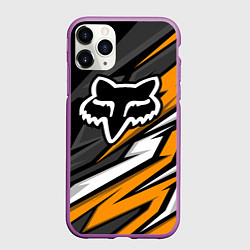 Чехол iPhone 11 Pro матовый Fox motocross racing - orange, цвет: 3D-фиолетовый