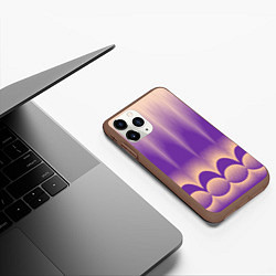 Чехол iPhone 11 Pro матовый Фиолетовый градиент в полоску, цвет: 3D-коричневый — фото 2