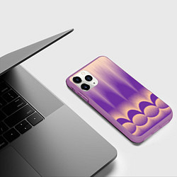 Чехол iPhone 11 Pro матовый Фиолетовый градиент в полоску, цвет: 3D-фиолетовый — фото 2