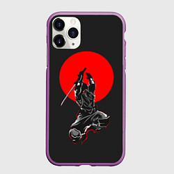 Чехол iPhone 11 Pro матовый Атакующий ниндзя, цвет: 3D-фиолетовый