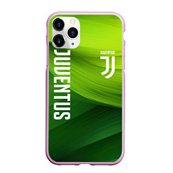 Чехол iPhone 11 Pro матовый Ювентус лого на зеленом фоне, цвет: 3D-розовый