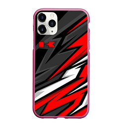 Чехол iPhone 11 Pro матовый Kawasaki - red uniform, цвет: 3D-малиновый