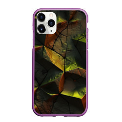 Чехол iPhone 11 Pro матовый Геометрические абстрактные фигуры, цвет: 3D-фиолетовый